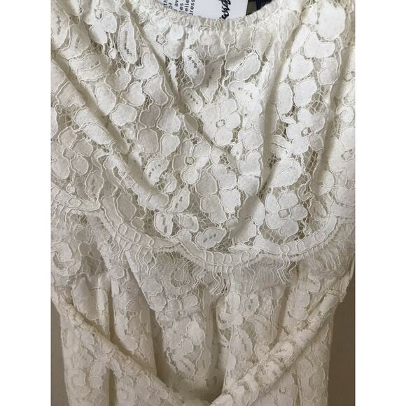 Bardot Sienna Popover Floral Lace Overlay Off The Shoulder Lined Dress Size 6 - Picture 5 of 6